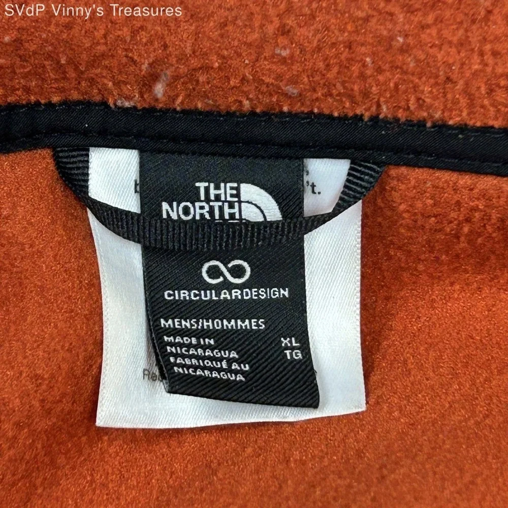 The North Face Men's Denali Fleece Jacket Orange Black Polartec Full Zip Sz XL